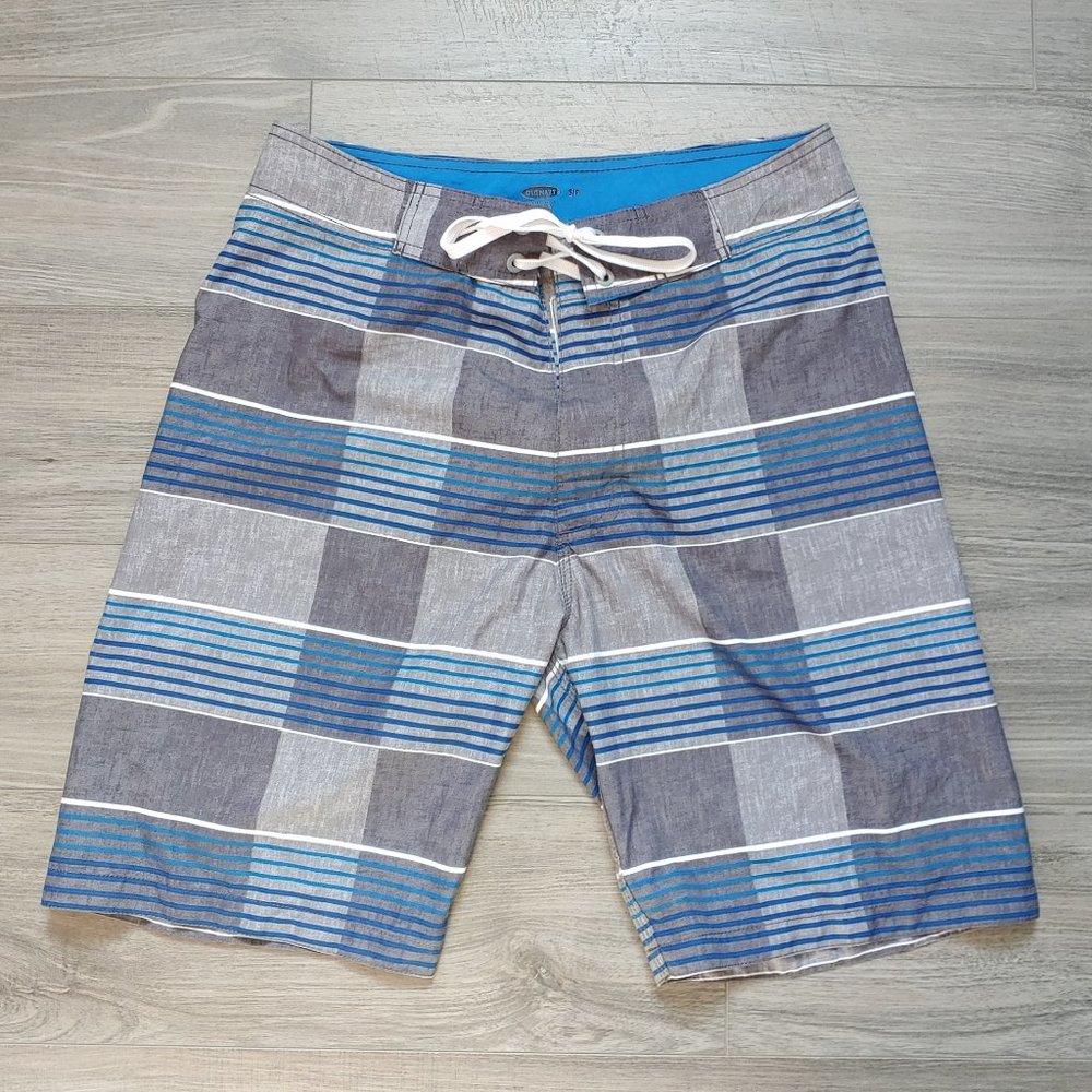 Excellent Used Condition Men's OLD NAVY Board Shorts Blue Stripe Size Small.